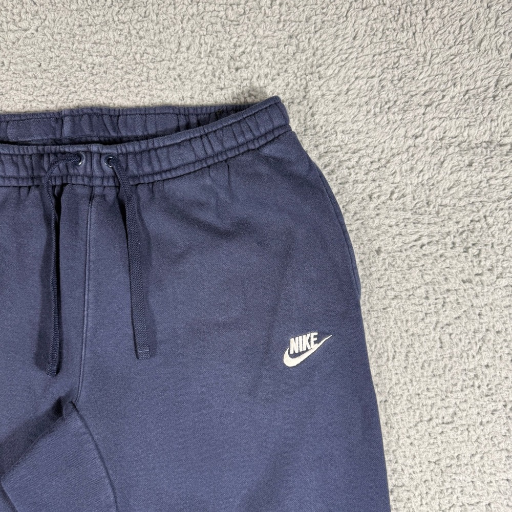 Nike Club Sweatpants Men's Medium Blue Open-Hem Fleece Pants - Picture 2 of 10